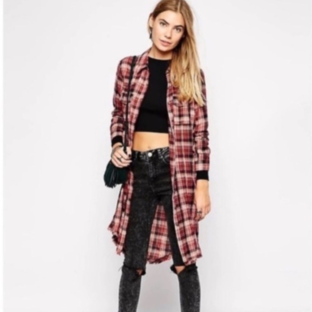 Free People 8 Days A Week Plaid Shirt Dress